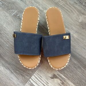 Stylish Navy  Blue Slide Sandals Size 6